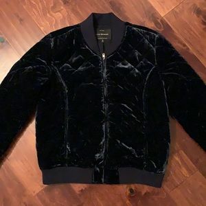 New Lucky Brand Quilted Blue Velvet Bomber Jacket / Similar to BTS V and RM!